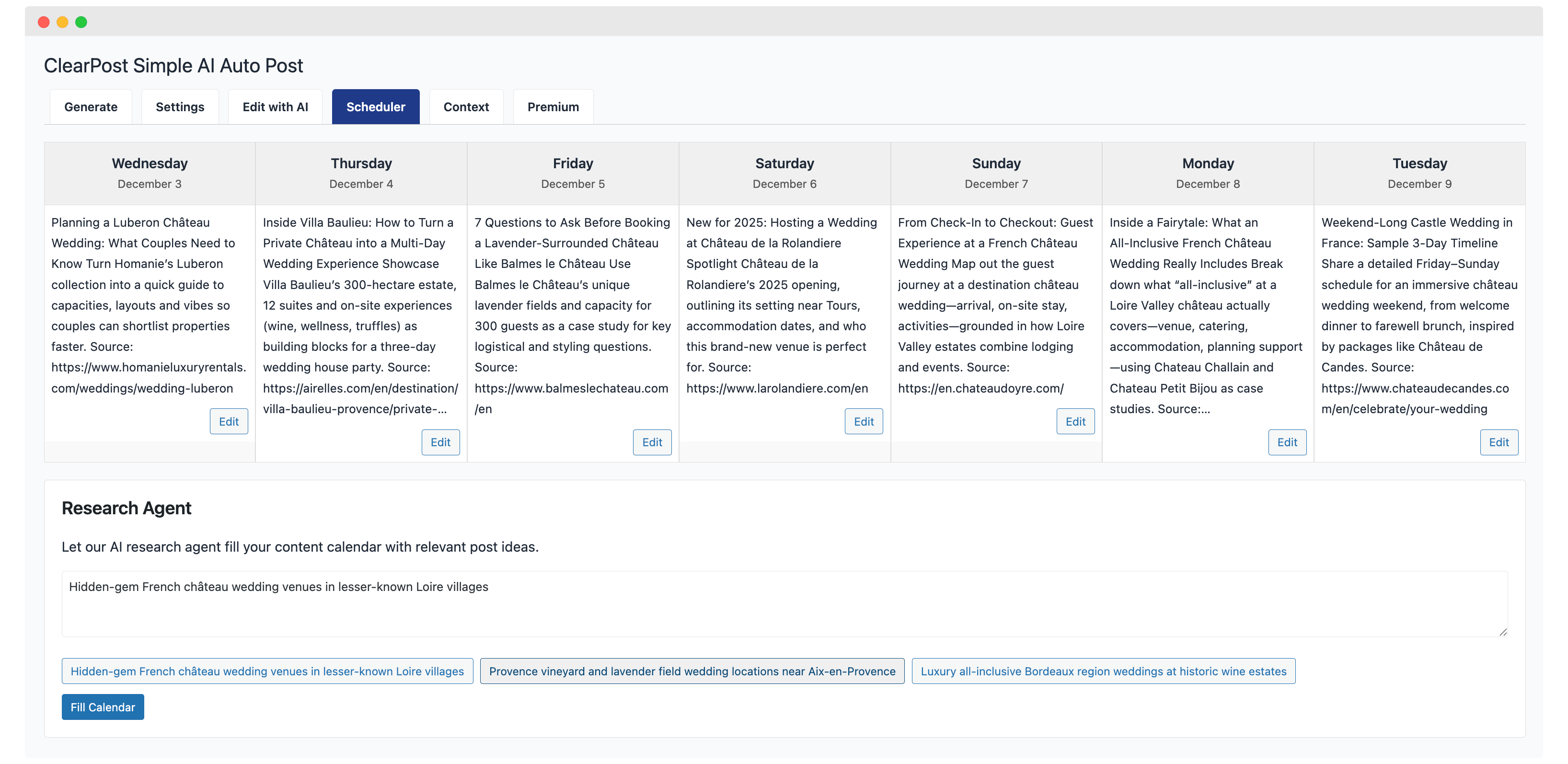 ClearPost Scheduler - Your content calendar, always full
