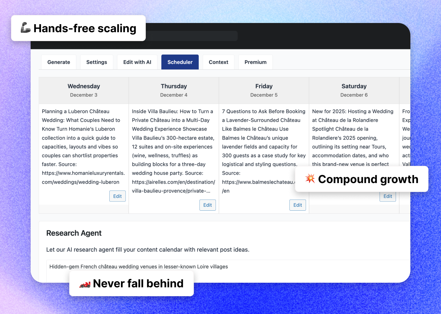 ClearPost Content Calendar - Hands-free scaling, never fall behind