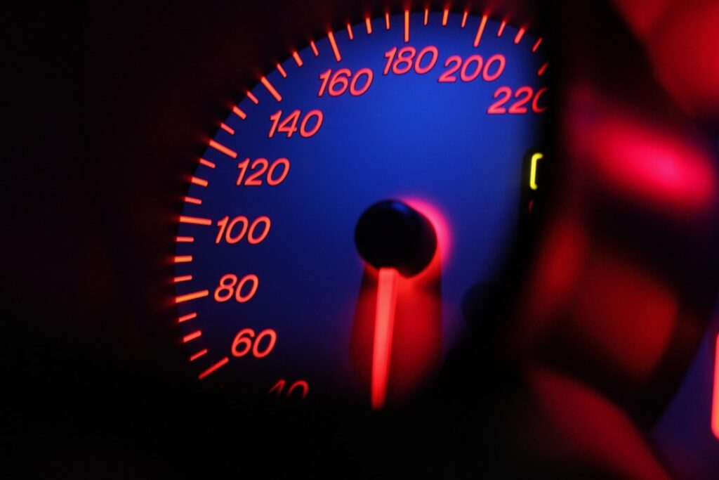 Website speed performance optimization speedometer metaphor