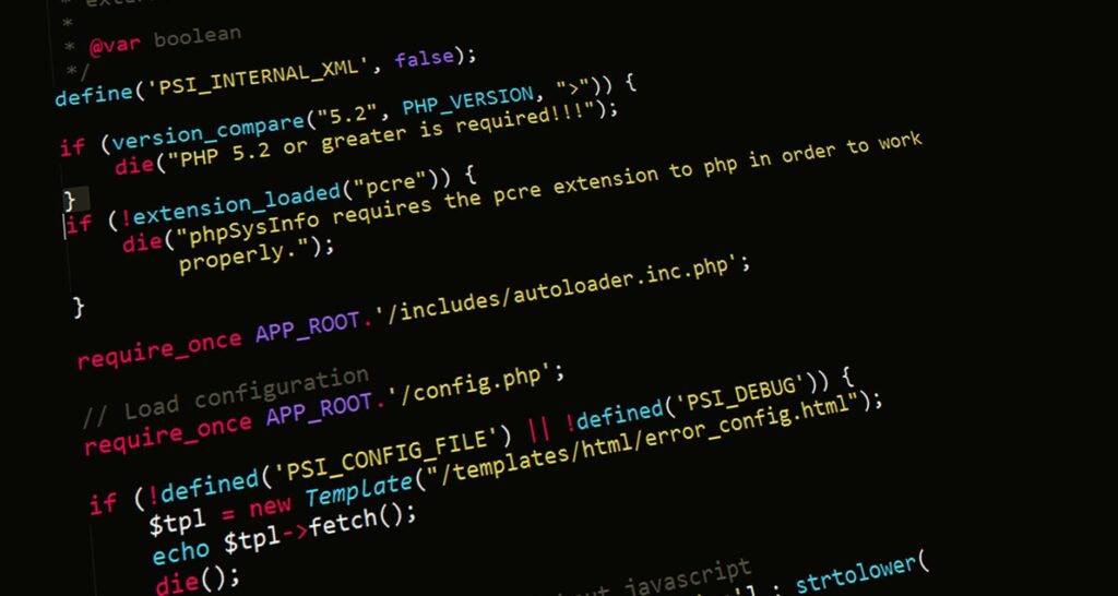 PHP server-side code displayed in a dark IDE, representing Nginx and Apache server configuration for WordPress