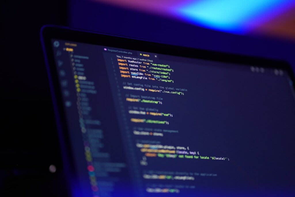 Code on a dark screen representing API key configuration and developer settings for ZimmWriter