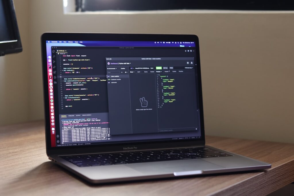 Dark code editor on laptop screen representing API key configuration and developer setup complexity