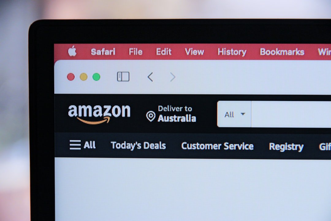 Amazon marketplace website displayed on a laptop screen, representing Amazon SEO and seller tools
