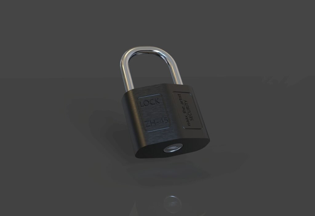 A closed padlock on a dark surface, representing the security rationale behind WordPress requiring HTTPS for application passwords